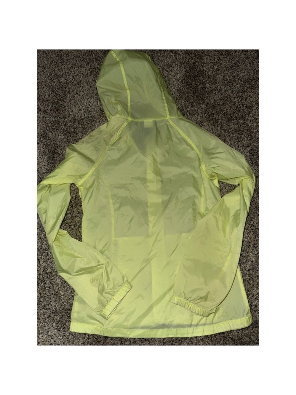 The North Face Neon Yellow Windbreaker Jacket XS Lightweight Hooded Running - Picture 10 of 11
